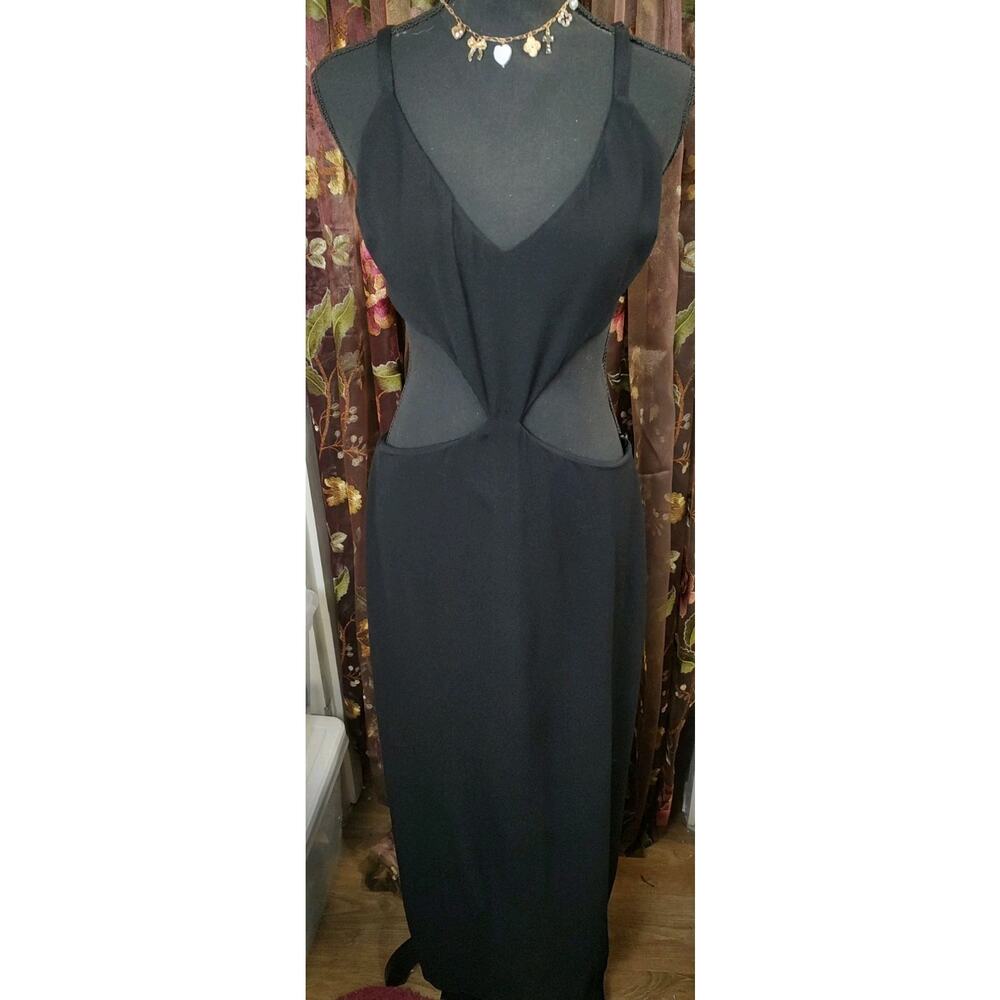 Reformation Midi Dress Size 10 Black Cutouts